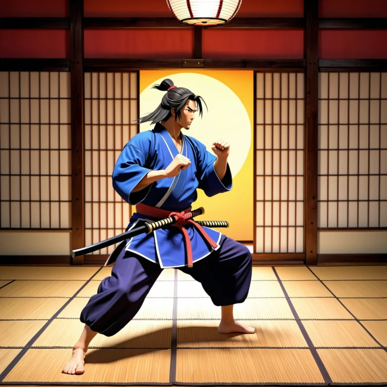 Dynamic Samurai in a Spectacular Dojo Duel