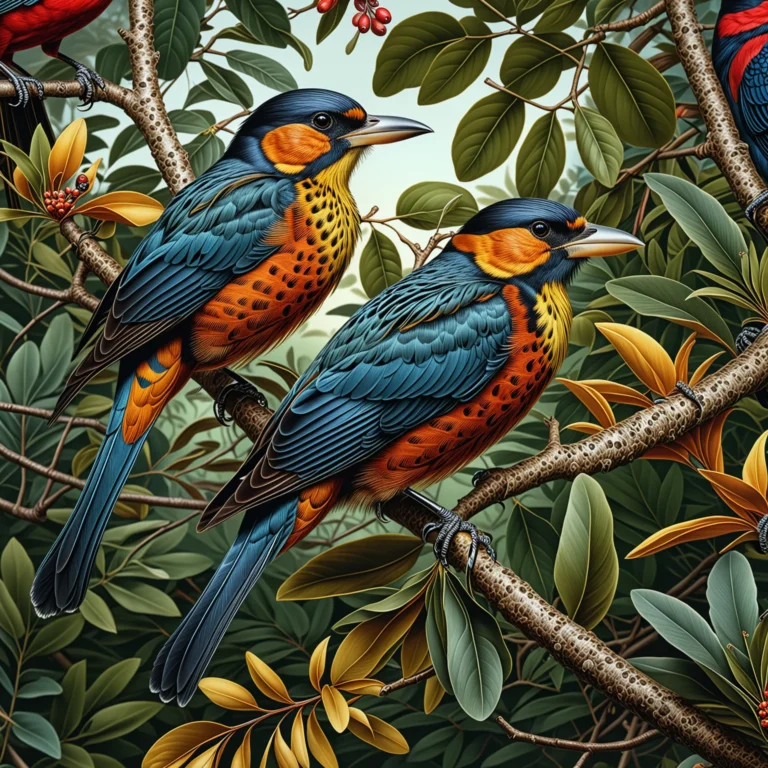 Breathtaking Realistic Bird Art in Lush Natural Landscapes