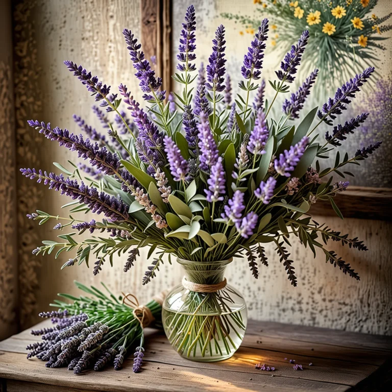 Rustic Elegance: Lavender and Wildflower Country Bouquet