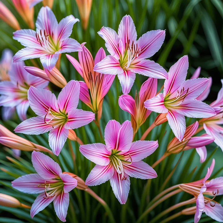 Elegant Late-Blooming Schizostylis: A Pastel Garden Delight