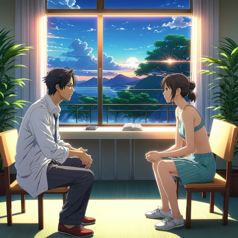 Serene Anime Therapy: Engaging Dialogues in Vivid Detail