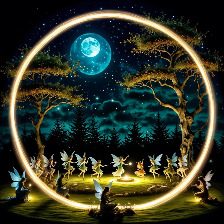 Moonlit Fairy Circle: A Dance of Magic and Enchanted Beings