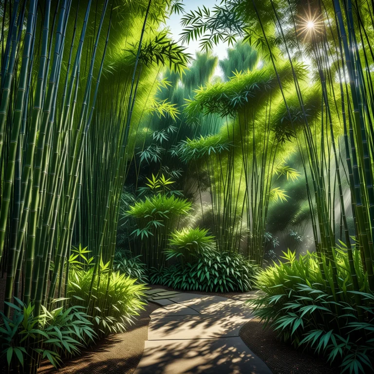 Serene Bamboo Garden: A Peaceful Sanctuary in Abundant Greenery