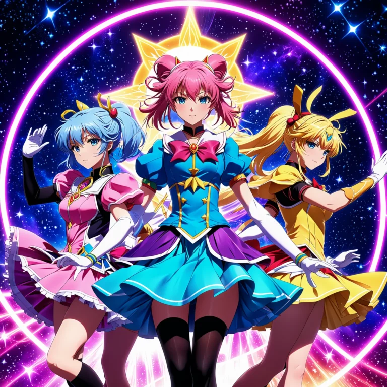 Vibrant Magical Girl Squad: A Cinematic Anime Journey