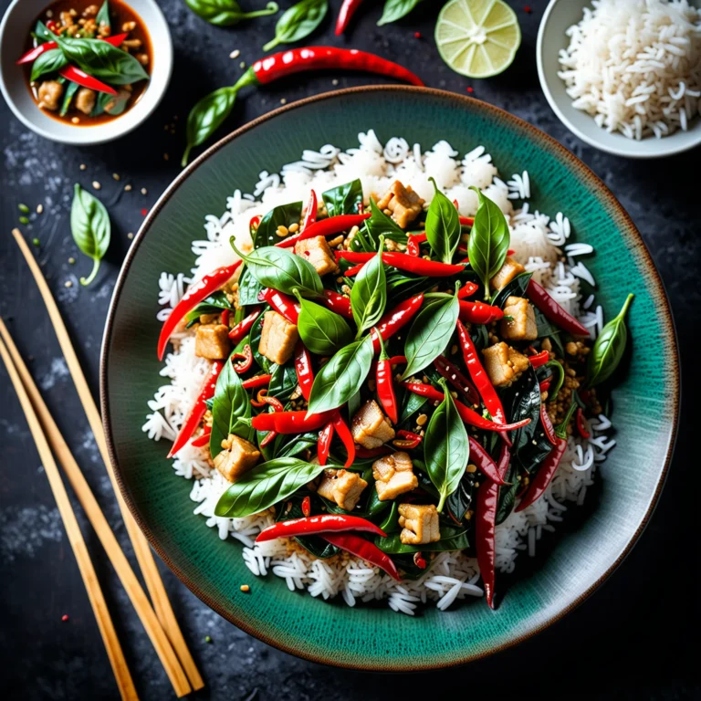 Spicy Basil Stir-Fry: A Colorful Chili Delight!