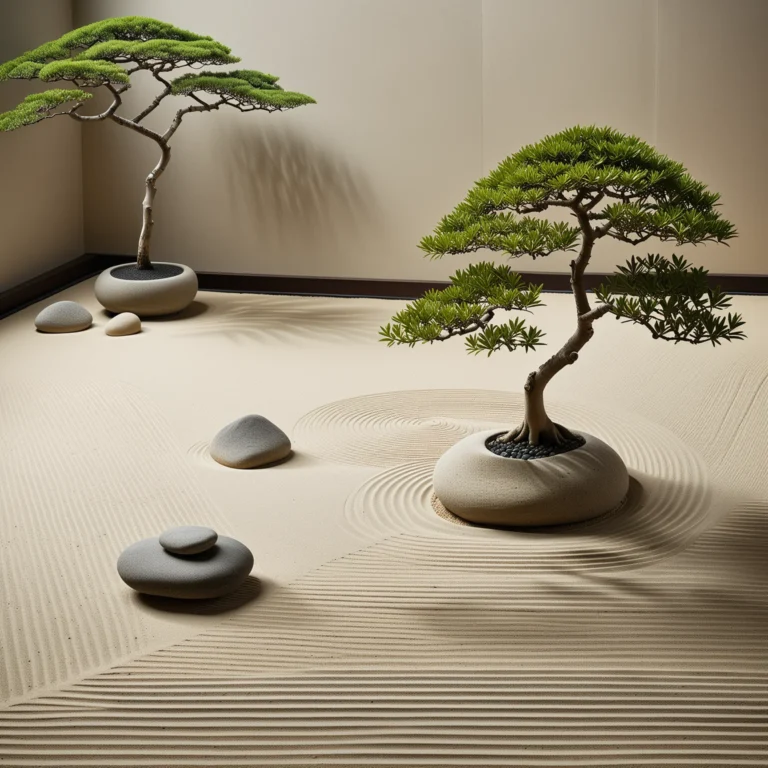 Tranquil Zen Garden: A Minimalist Oasis in Photorealistic Detail