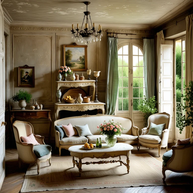 Cozy French Country Living Room: Awaiting Rustic Elegance
